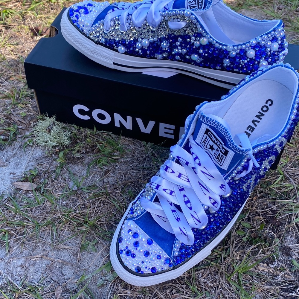 Custom Greek Rhinestone All Star Converse - Picture 3 of 6